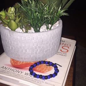 black and blue bracelet.